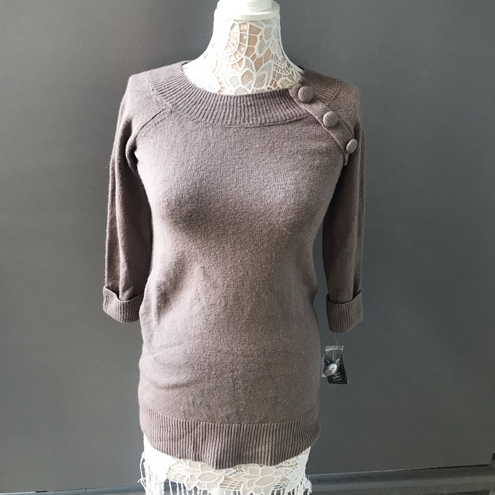 New INC Sweater with shoulder buttons